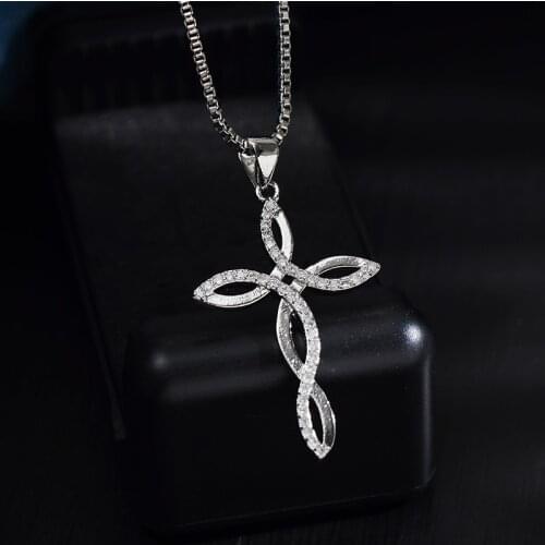 Karopel 2021 New Cross Pendant Necklace for Men Women Suspension Hip Hop Chain Cubic Zirconia Around the Neck Jewelry Wholesale