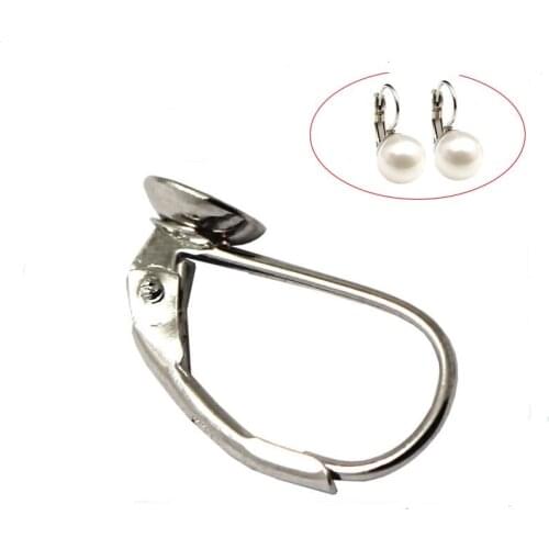 Beadsnice ID27512 100% pure 925 sterling silver french earrings leverback earring hook with 5mm base diy earring components