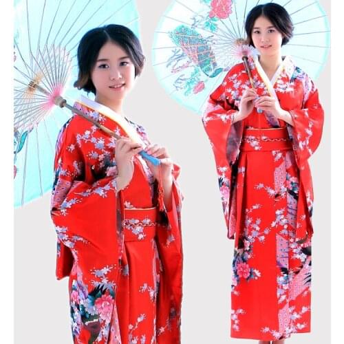 New Classic Traditional Japanese Kimono Women Yukata With Obi Stage Performance Dance National Costumes One Size 16