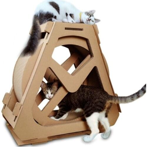 Pets Rotating Ferris Wheel Corrugated Paper for Cats Tree Climbing Litter with Scratch Board Cat Furniture Cats Scratching Posts