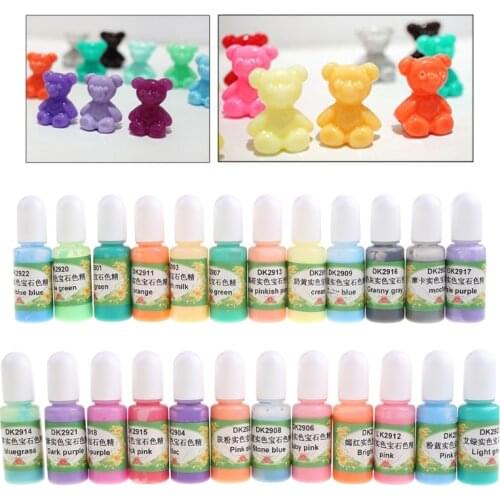 24 Colors Crystal Epoxy Pigment UV Resin Dye DIY Jewelry Colorant Art Crafts Coloring Drying Color Mixing Liquid Making Tools
