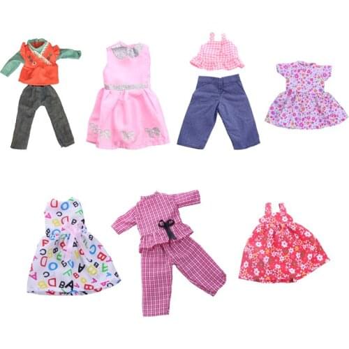 Doll Clothes Fit 14inch Girls Toy Doll ,Latest Doll Clothes, For born Baby , Birthday Girls Toy Gift