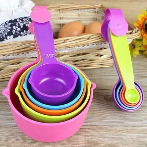 10pcs/set Measuring Spoons Colorful Plastic Measure Spoon Useful Sugar Cake Baking Spoon Kitchen Baking Measuring Tools