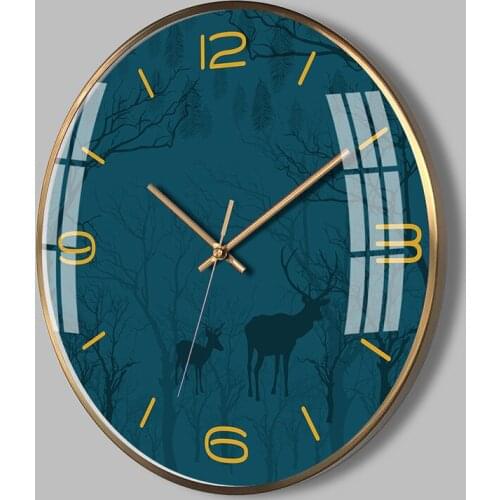 Contracted metal The digital wall clock wall stickers home decor living room mute The battery The battery bedroom study clocks