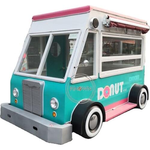 Mini Mobile Street Fast Food Kiosk Truck Donut Hot Dog Vending Cart Retro Trailer Van