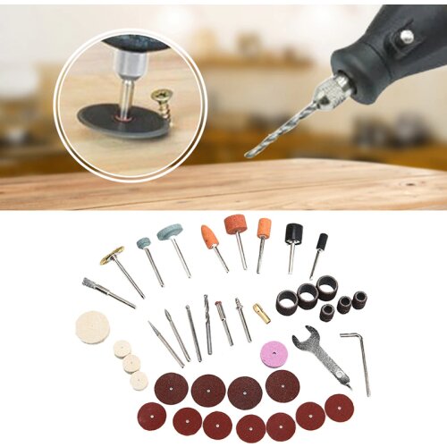 40Pcs Rotary Tool Kit Multi-Functional for Easy Cutting Grinding Sanding Sharpening Carving Engraving and Polishing