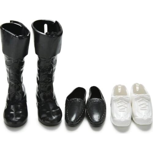 Wholesale 3 Pairs Dolls Cusp Shoes Sneakers Knee High Boots For Boyfriend Ken Dolls Accessories