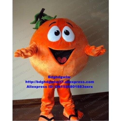 Orange Arancia Mandarin Tangerine Mandarino Mascot Costume Adult Cartoon Character Head Very Big Trade Show Fair zx1538