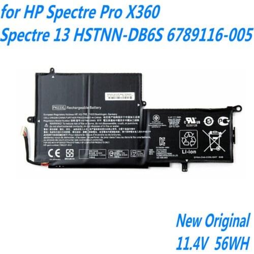 Original 11.4V 56WH PK03XL Laptop Battery For HP Spectre Pro X360 Spectre 13 HSTNN-DB6S 6789116-005