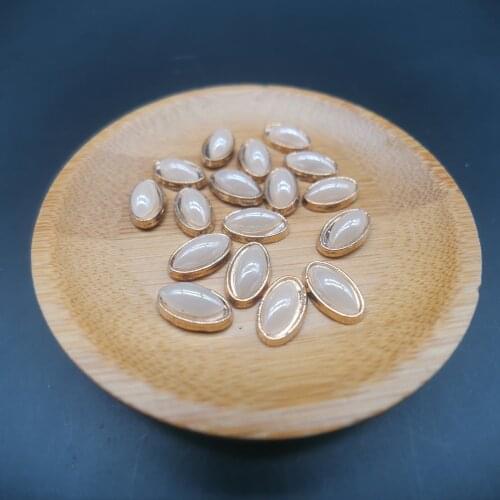 Oval Studs Hot-Fix Crystal Resin Loose Iron-On Rhinestone Rivets Bags Applique Accessories 7x12MM Peach Rhinestones Studs Crafts