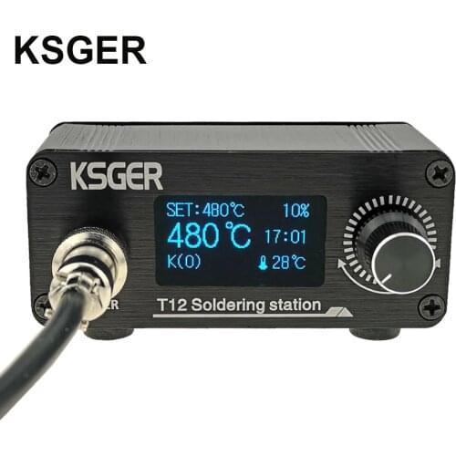 KSGER Mini T12 Soldering Station STM32 V2.1S OLED DIY Quick Heating Welding Tools FX9501 Aluminum Alloy Handle T12 Iron Tips