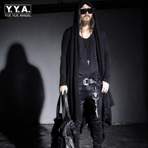 Spring New Avant-garde Boys Mens Punk Gothic Long Cloak Causal Loose Nightclub Cosplay Trench Coats Free Sizes