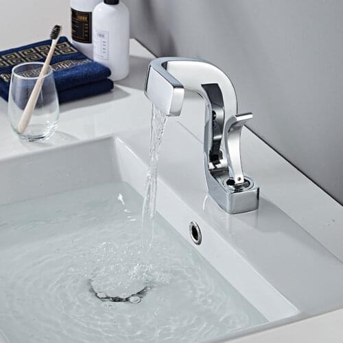 Black/Silver Bizarre Faucet Hot and Cold Water Tap Single Hole Single Handle Hybrid Home Faucet Mixer Bathroom Faucets