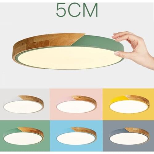 Modern LED Ceiling Lamp Simple Indoor Wooden Art Circular Lamp Nordic Home Living Room Bedroom Study Wooden Ceiling Lamp Lamp
