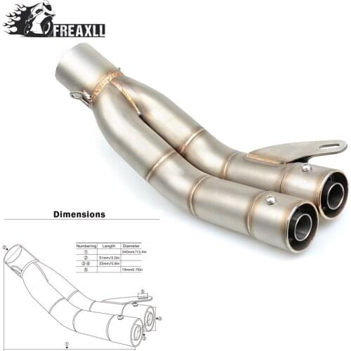 36-51MM Universal Motorcycle Double Exhaust Muffler Pipe escape moto For Ducati Moster 750 City Kawasaki Ninja 1000 ZX-6R ER-6F