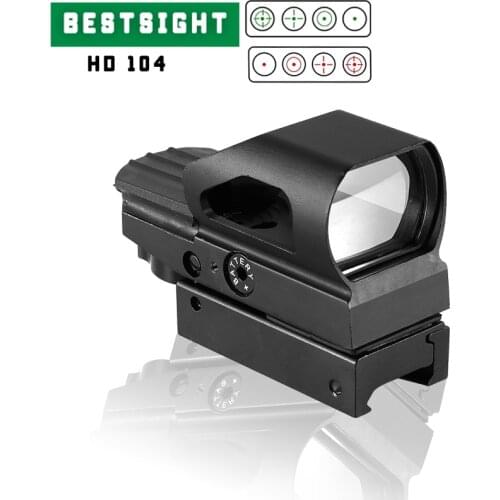 US 1x22x33Aluminum Alloy Red Green Reflex Dot Sight 1X Magnification 4 Reticle Patterns Hunting Dot Sight Scope 20mm Rails Mount