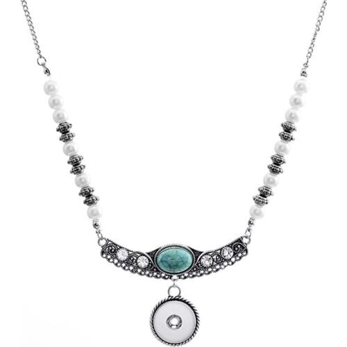 High Quality Bohemia 100 exaggeration Rhinestones Snap Button Pendants Necklace Interchangeable Charm Jewelry For Women 60CM