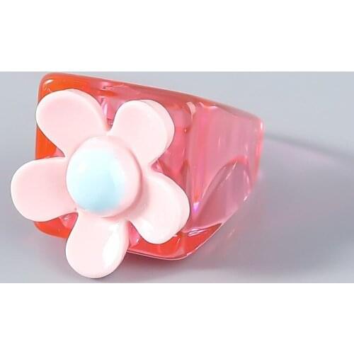 Womens Rings 2021 Trend Jewelry Sweets Aesthetic Jewellery Decorations Woman Accessories Sweet Pink Rave Party Women Ring
