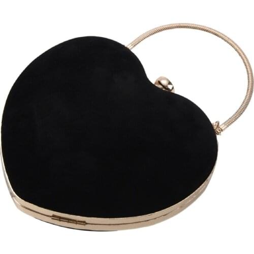 Heart Shaped Diamonds Women Evening Bags Chain Shoulder Purse Day Clutches Evening Bags For Party Wedding