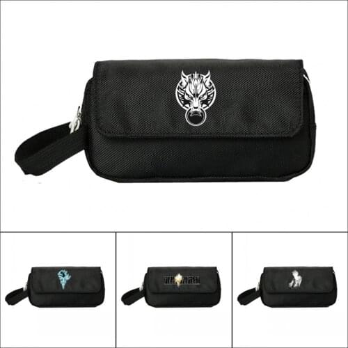 Game anime Final Fantasy Women Cosmetic Cases Makeup Bag Child Girls Cartoon Pencill Case Double Zipper pecill Bag Handbag Purse