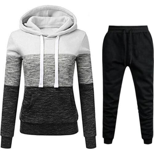 Women Tracksuit Pullovers Hoodies Sweatpants Casual Jogging Sportwear Suit Sweatshirt Jogging Pants Set Plus Size Female Outfits