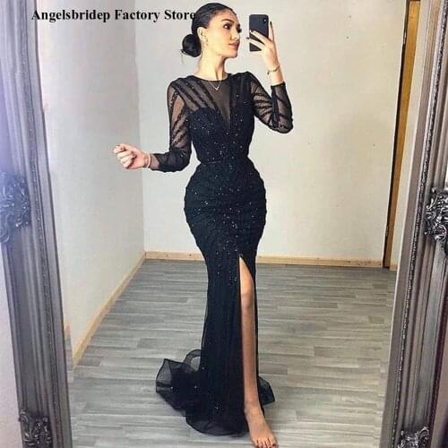 Angelsbridep High Neck Army Green Mermaid Evening Dresses Attached Overskirt Beads Long Prom Gowns 2021 Noble Formal Party Dress