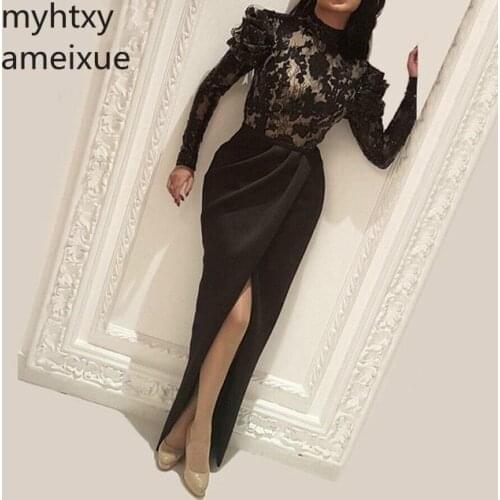 New Arrival Black Mermaid Regular Custom Evening Dresses 2021 Dubai Kaftan Formal Dress Arabic Party Avond Jurken Robe De Soiree