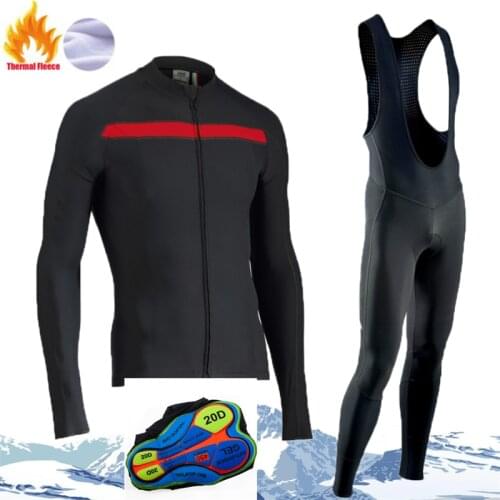 STRAVA Winter Fleece 2021 Men Cycling Jersey Set Bicycle Clothes Wear Racing Bike Clothing Cycling Set wear MTB Bike Winter