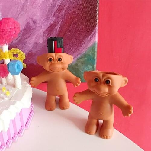 1PCs Silicone Cute Funny Rubber Doll Style Lighter Shell Case Box Lighter Protector 90s Nostalgic Toys Cigarette Accessories