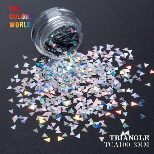 TCT-159 Holographic Laser Color Triangle 3MM Shape Glitter Nail Art Decoration Nail Gel Makeup Manual DIY Crafts Decoration