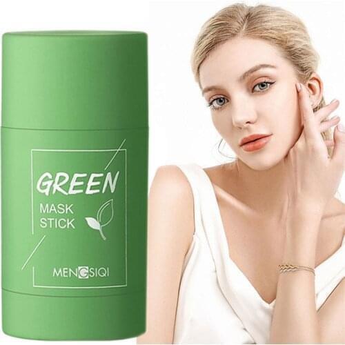 3Pcs Green Tea Stick Oil Control Eggplant Acne Deep Cleaning Mask Skin Care Moisturizing Remove Blackhead Fine Pores Mud Mask