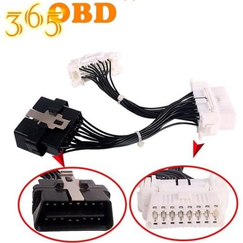 2020 Newest OBD 2 Y Splitter Extension Cable OBD2 16PIN Male to Female ELM327 Electronic Wire Connector