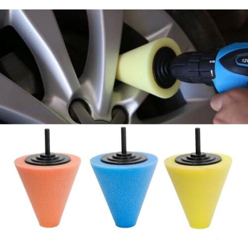 Car Polishing Sponge Conical Shape Wheel Hub Tool Auto Burnishing Foam disc For Car Cleanning Buffing Pads Accessories