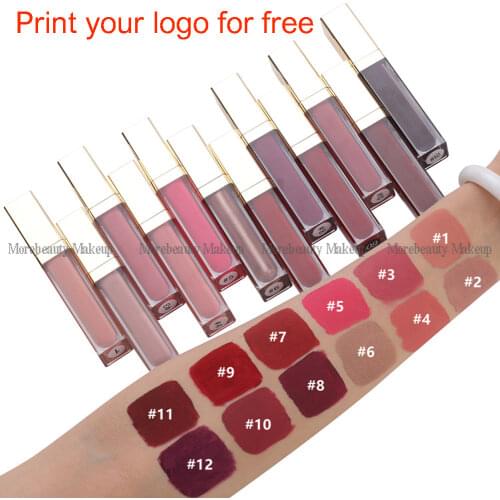 50pcs Custom Logo Shimmer Shiny Long Lasting Waterproof Liquid Lipgloss Clear Nude Glitter Makeup Lipstick Lipgloss Wholesale