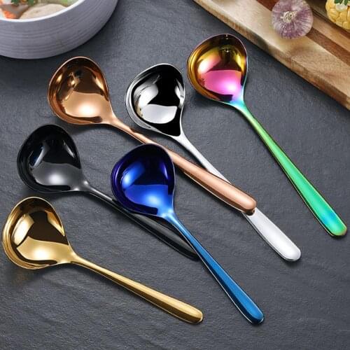 Stainless Steel Long Handle Dessert Tea Coffee Spoon Soup Ladle Tableware Tool