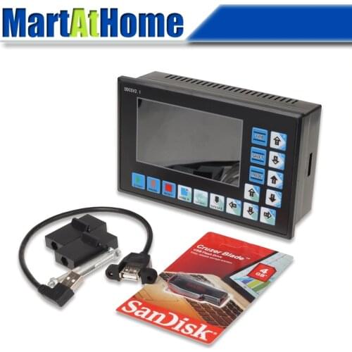 CNC Control System DDCSV2.1 USB 500KHz 3/4 Axis Motion Controller TFT Linkage G Code ARM9 + FPGA Support USB Flash Drive Read