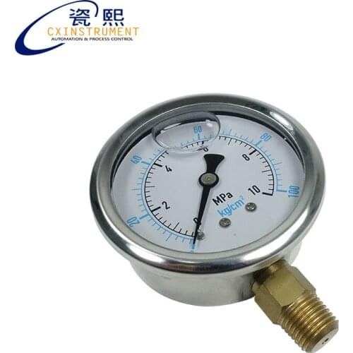 Glycerine Filled Pressure Gauge CX-PG-TN-BF 0~60 Mpa 60mm Radial Install