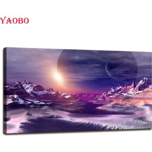 Diy diamond embroidery Planet Mountains scenery diamond painting Full square/round cross stitch mosaic home decor Drop shipping