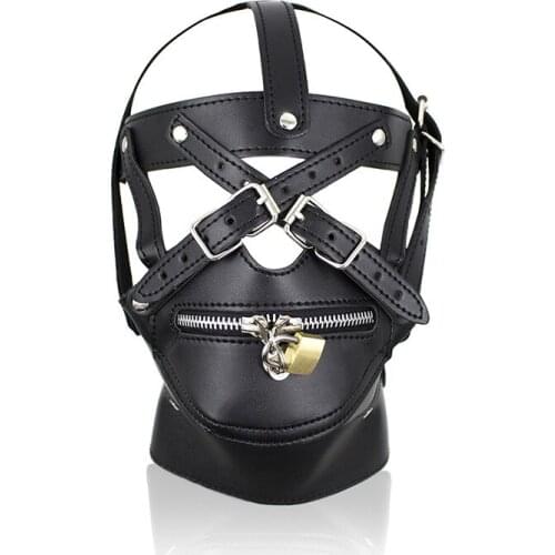 Erotic Games Pu Leather Eye Mas Bed Restraints Sex Toys for Couples Bdsm Hood Slave Accessories Black Blue Sexual Toy Adult Hot