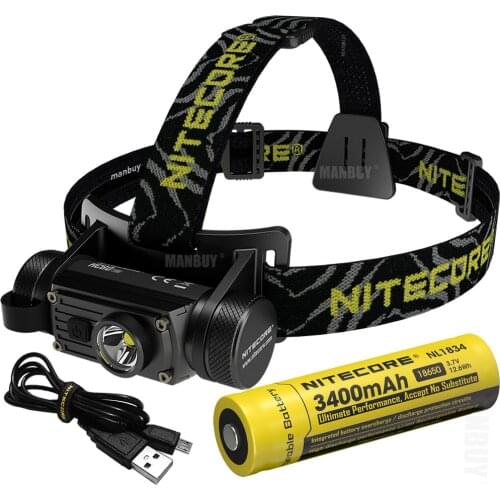 2021 Nitecore HC60v2 USB-C Charging Headlamp +NL1834 3400mAh Rechargeable Battery Waterproof Travel Outdoor Search Free Shipping