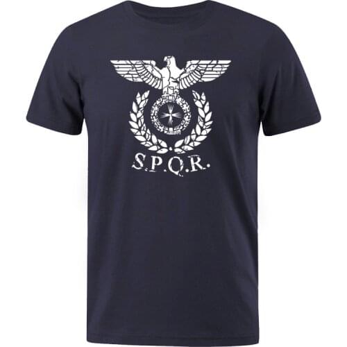 Men T-Shirt SPQR Roman Gladiator Imperial Golden Eagle 2020 Summer T Shirt Mens Casual Short O-Neck T-Shirts Harajuku Tops Tees