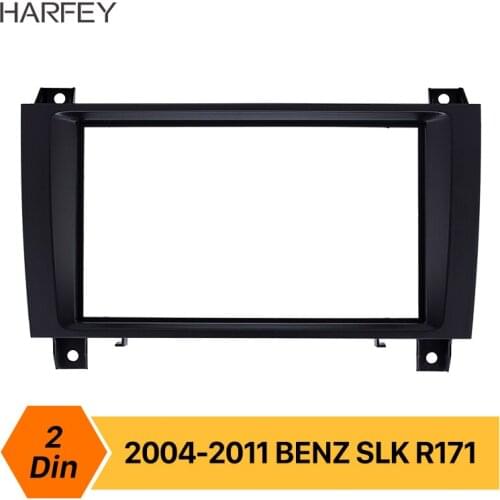 Harfey double Din Car Stereo Fascia DVD Radio Panel Frame Kit for 2004 2005 2006 2007 2008 2009 2010 2011 MERCEDES BENZ SLK R171