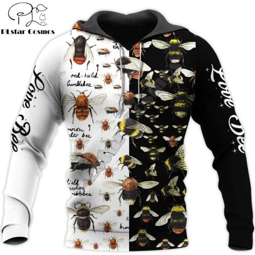 Insect bee pattern 3D Printed Men hoodies Bee Keeper Harajuku Fashion streetwear hoody Unisex Sweatshirt sudadera hombre MF-88