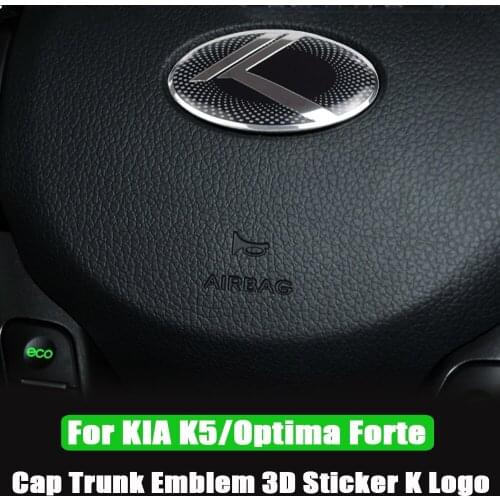 K Logo Emblem Grille Front/Trunk Rear Badge Horn Steering Wheel Logo Wheel Cap For KIA Forte Ceed Cerato Koup 2009-2013
