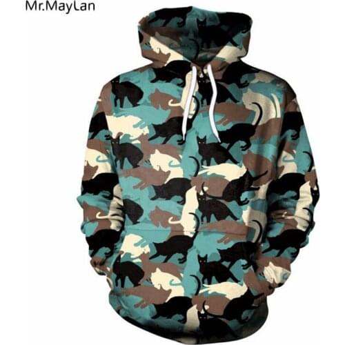 3D Print Camouflage Clothing Cute Cats Hoodies Men Women Pullover Streetwear Hooded Sweatshirts Casual Tops Jackets Tracksuits