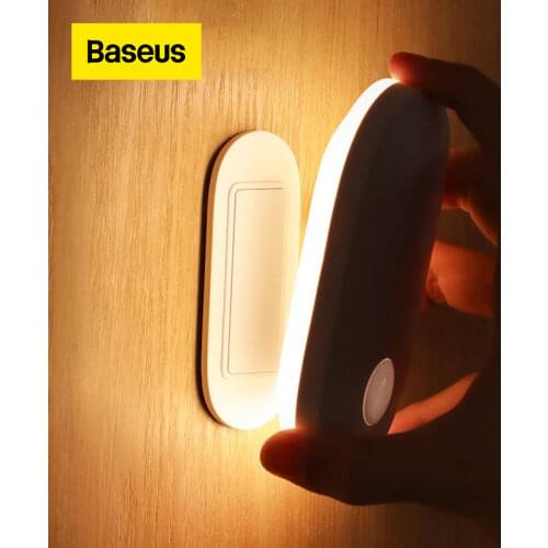 Baseus Magnetic Night Light Human Body Induction Night Light Led Lamp Rechargeable Body Automatic Induction Lamp Wall Light
