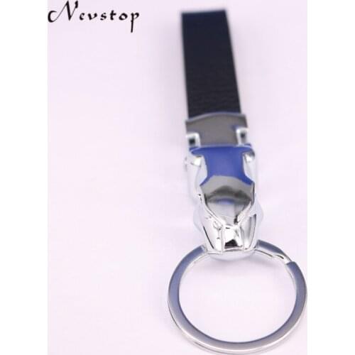 Metal Leopard Head Leather Key Chains Rings Holder For Car Keyrings KeyChains For Man Women High Quality Gift KC27