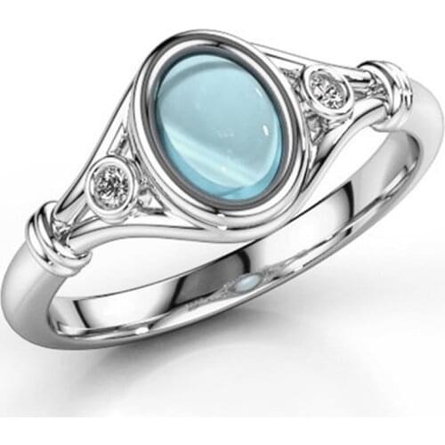 Fashionable Turquoise Ring for Womens Party Elegant Accessories Simple Versatile Womens Ring Luxury Jewelry Cocktail Ring