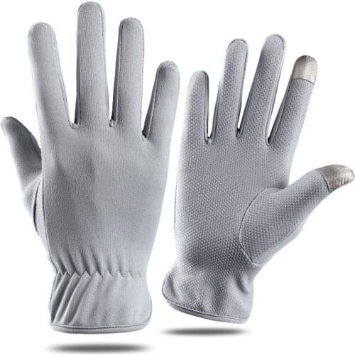 Men Women Summer Outdoor Sport Fitness Cycling Non Slip Mitten Thin Nylon Touch Screen Driving Sunscreen Short Sun Glove F10