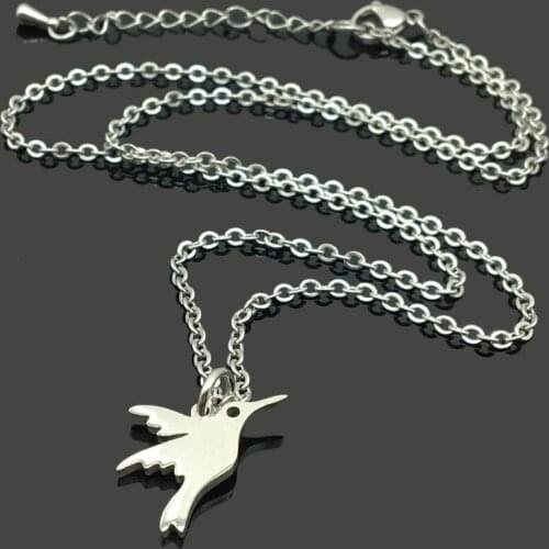 Hummingbird Charm Stainless Steel Chain Necklace High Quality Forest Bird Stainless Steel Pendant Chain Love Necklace